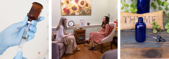 Naturopath Pacifica CA Ashton Perroni Healing Tools Dr. Ashton Perroni laughing with a patient
